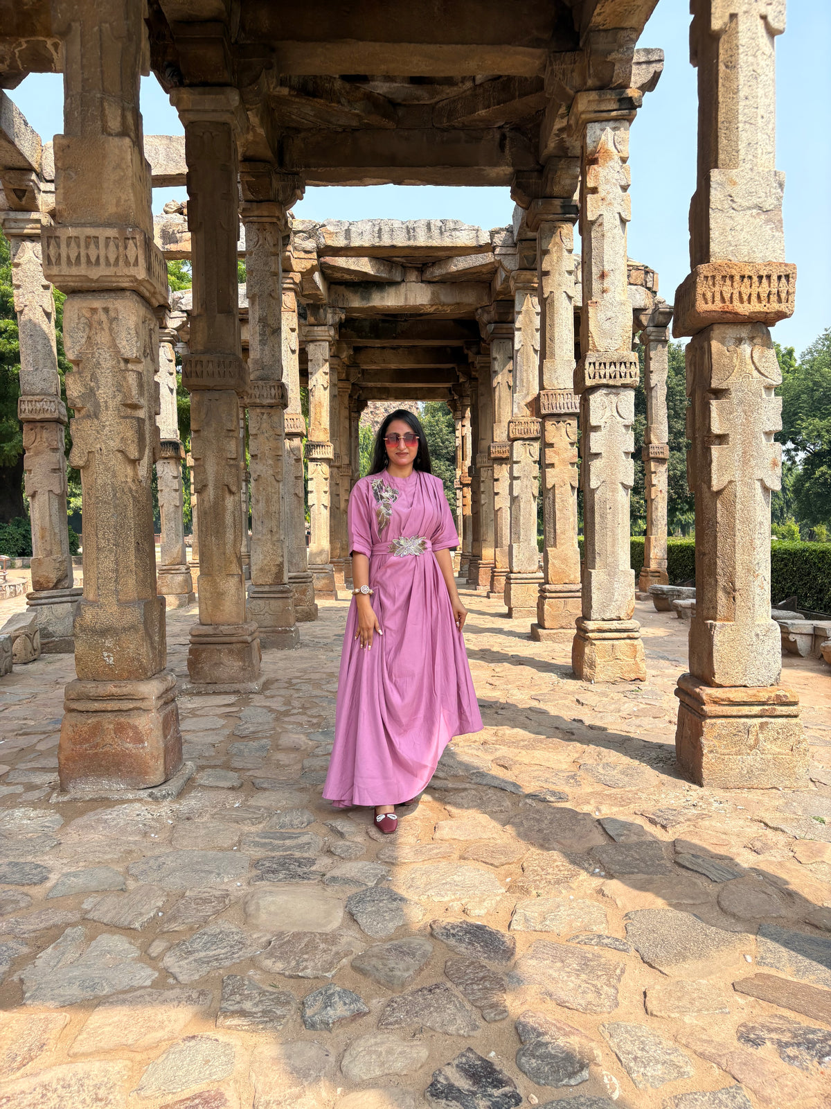 Rangraaz Lilac Indowestern Drape Dress