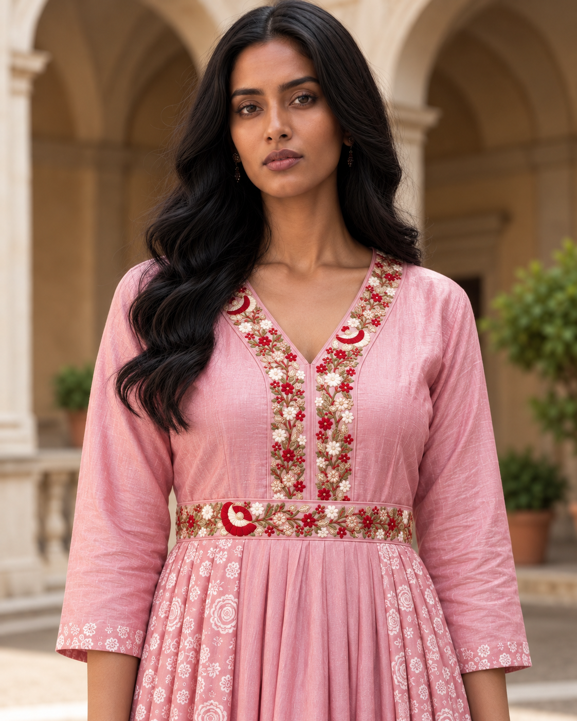 Pink Designer long Anarkali Dress