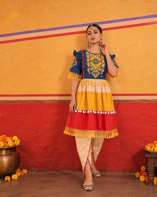 Multicolor Dandiya Dress
