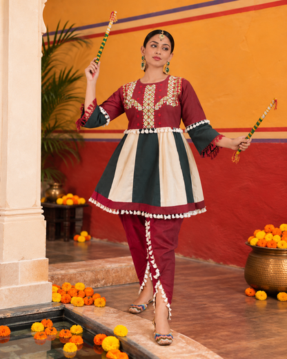 Maroon Dandiya Dress