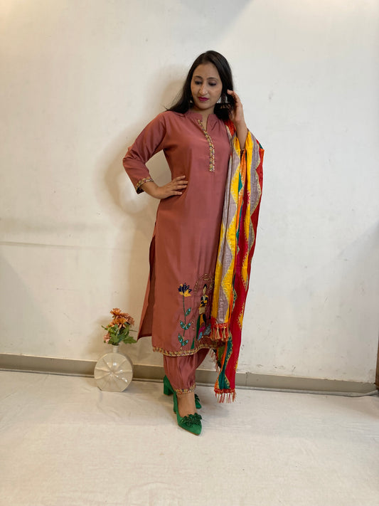 Rajwada Rust Afgani (Set of 3) Suit Set