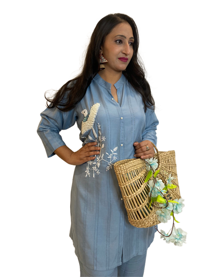 Eve Blue Hand Crafted Co-ord Set
