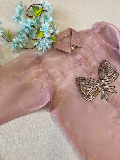 Sufia Pink simmer Hand crafted ( set of 3) Co-ord Set