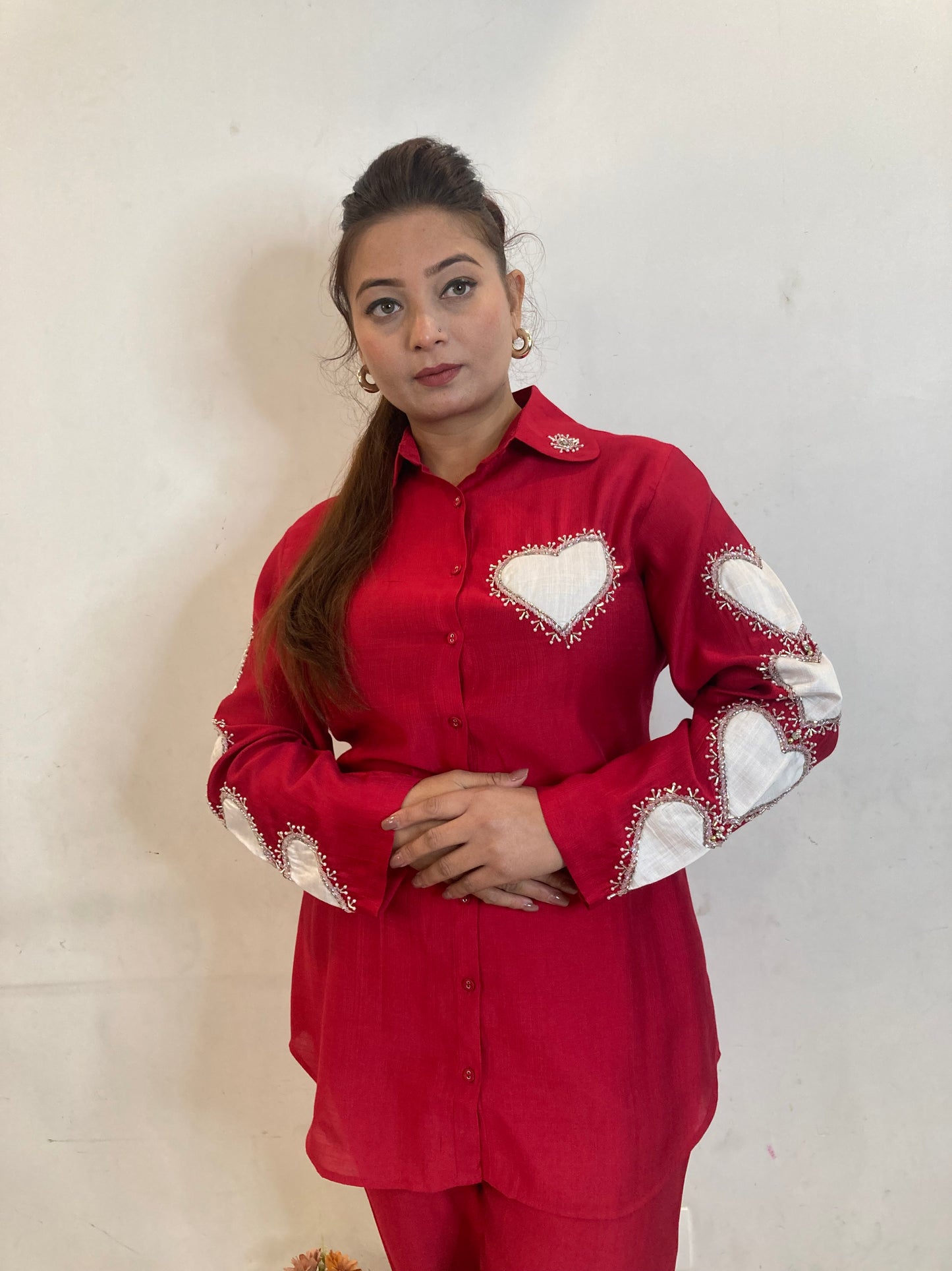 Sufia Red christmas Co-ord Set