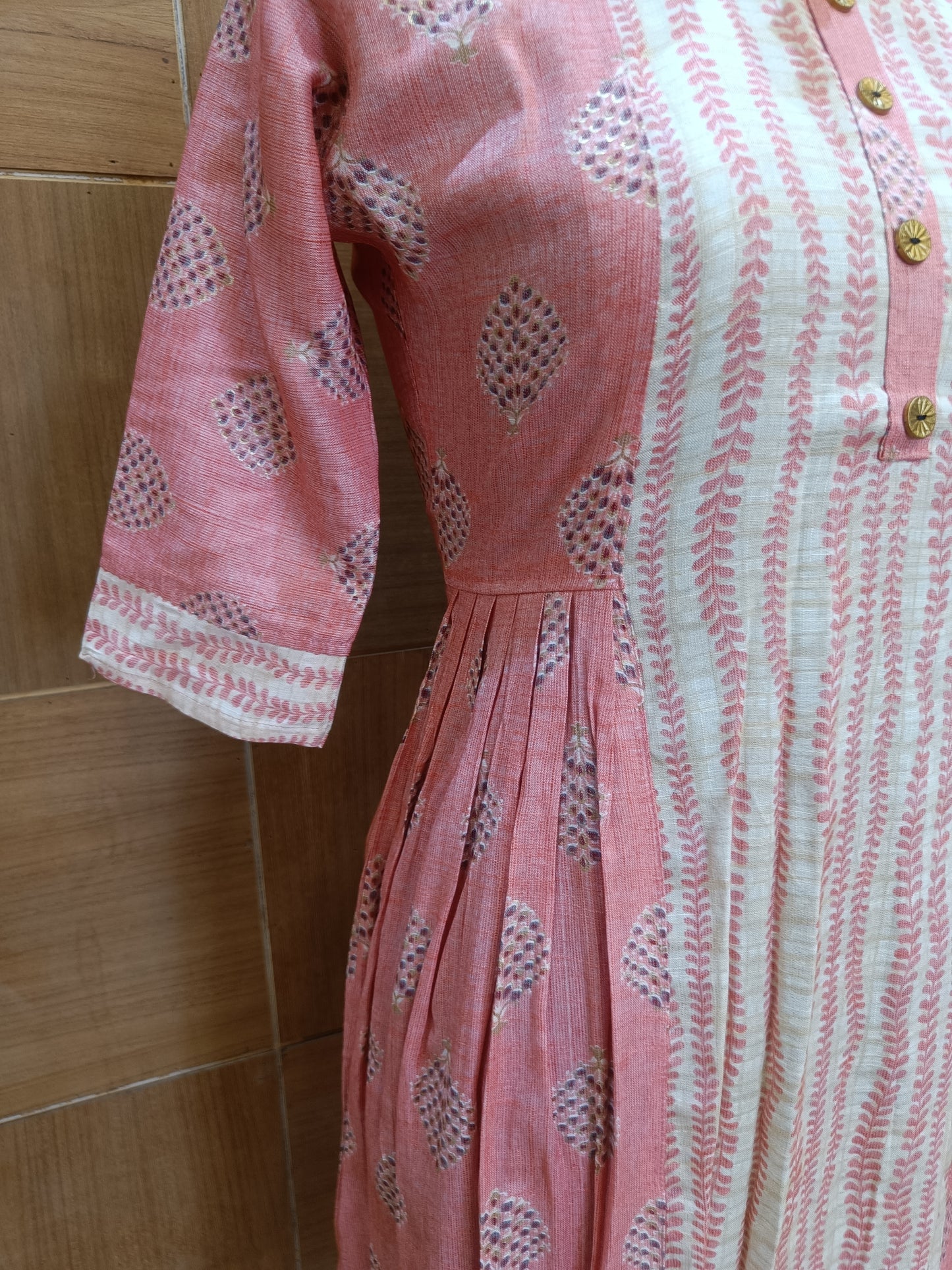 Pink Side Pleated Anarakali Dress