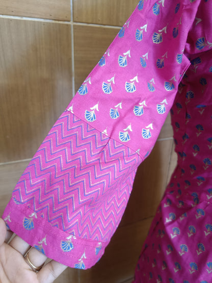 Rani Pink Potli Button Anarkali Dress