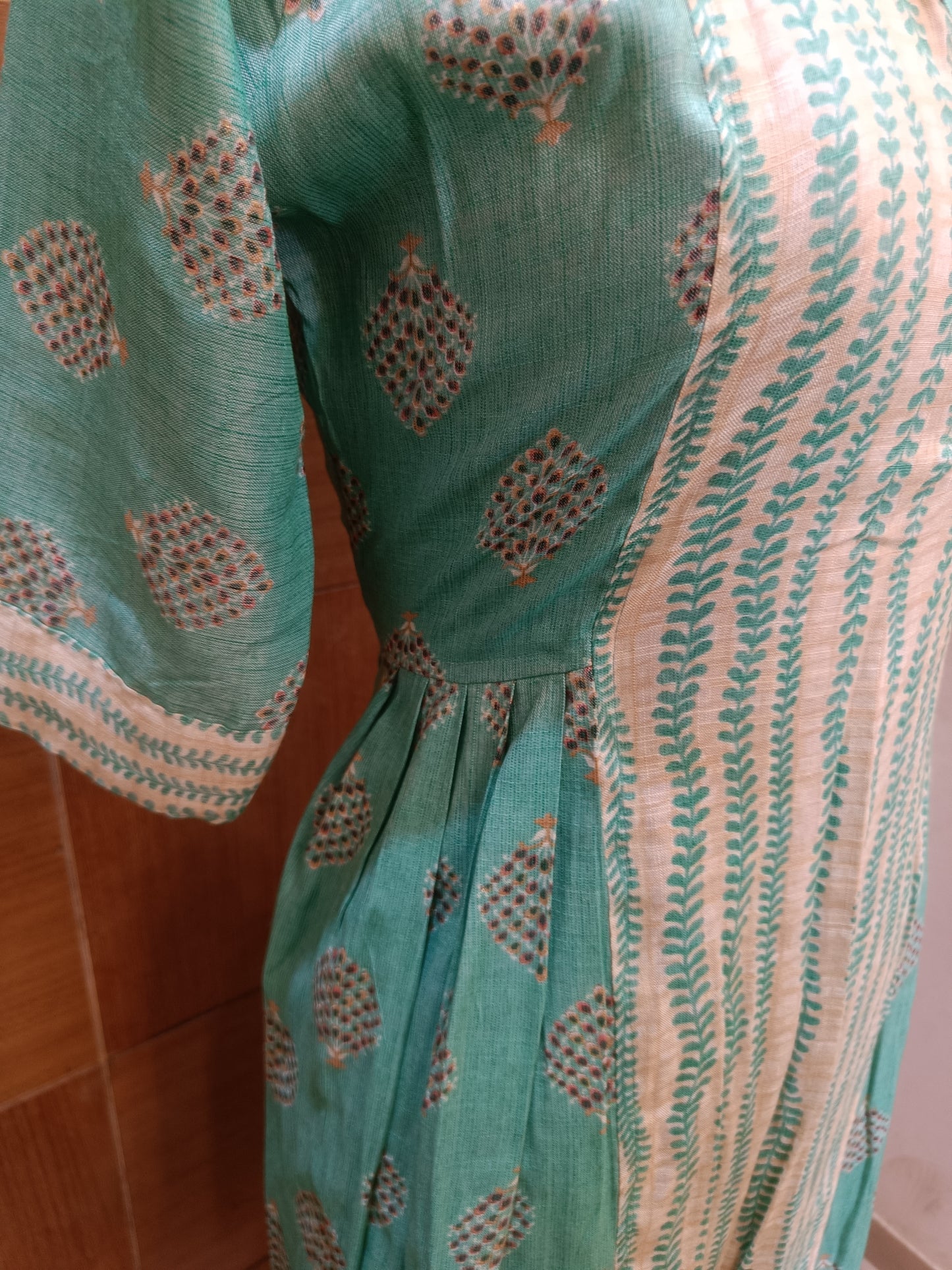 Sea Green Side Pleated Anarkali