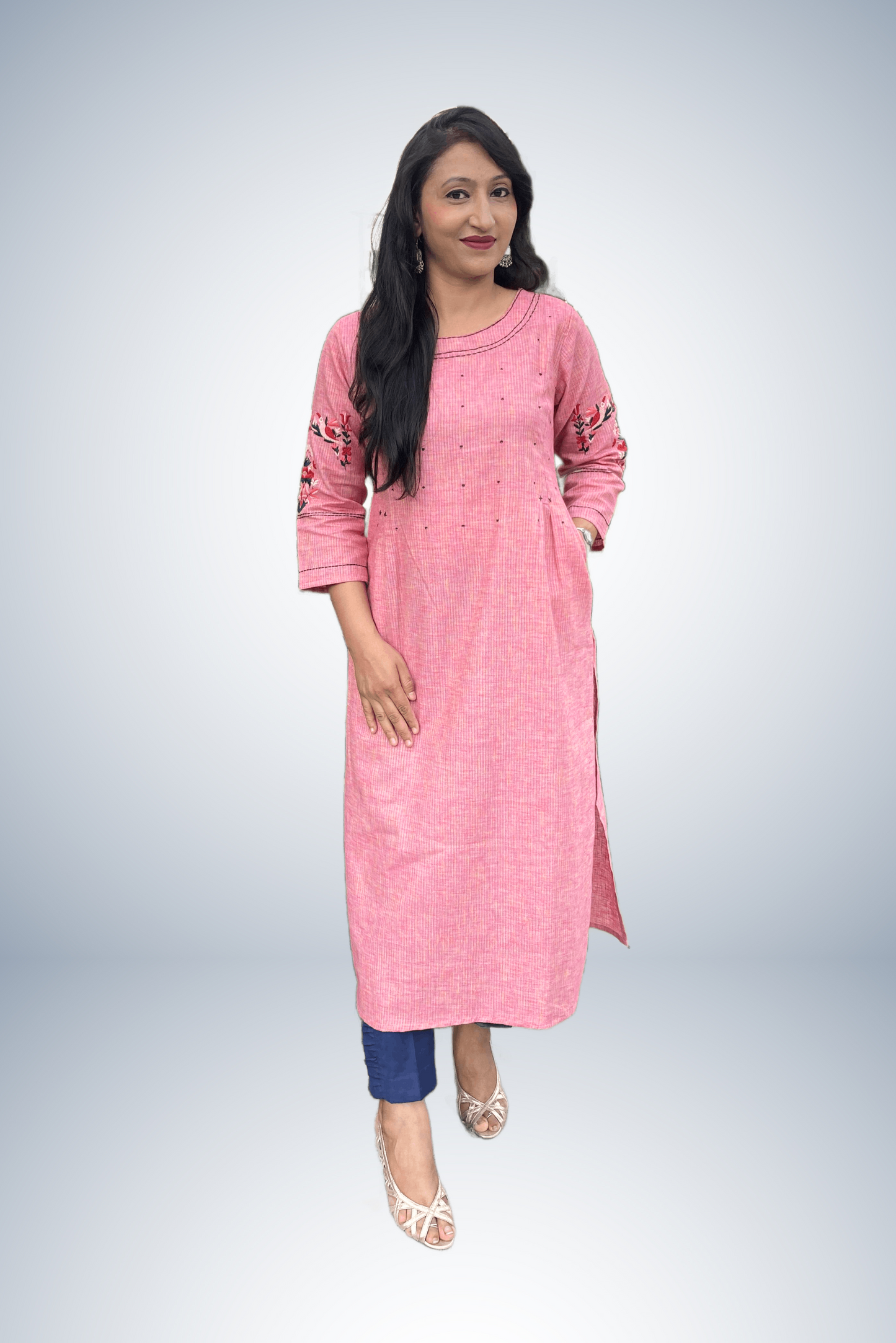 Pink causal Designer Kurti Set