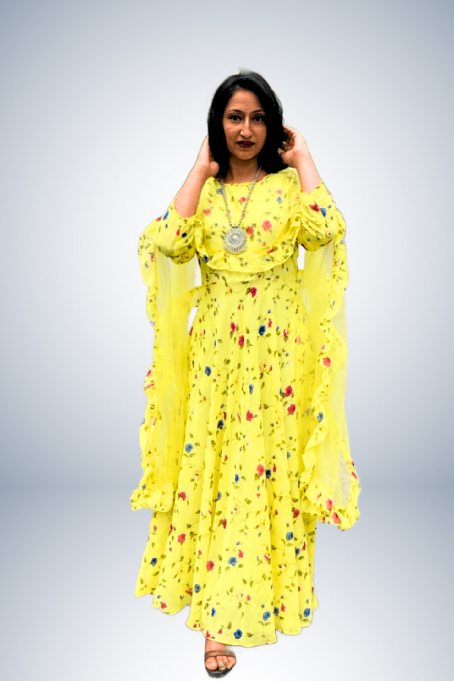 Yellow long Designer suit Anarkali Dress