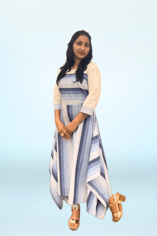 Blue IndoWestern Kurti