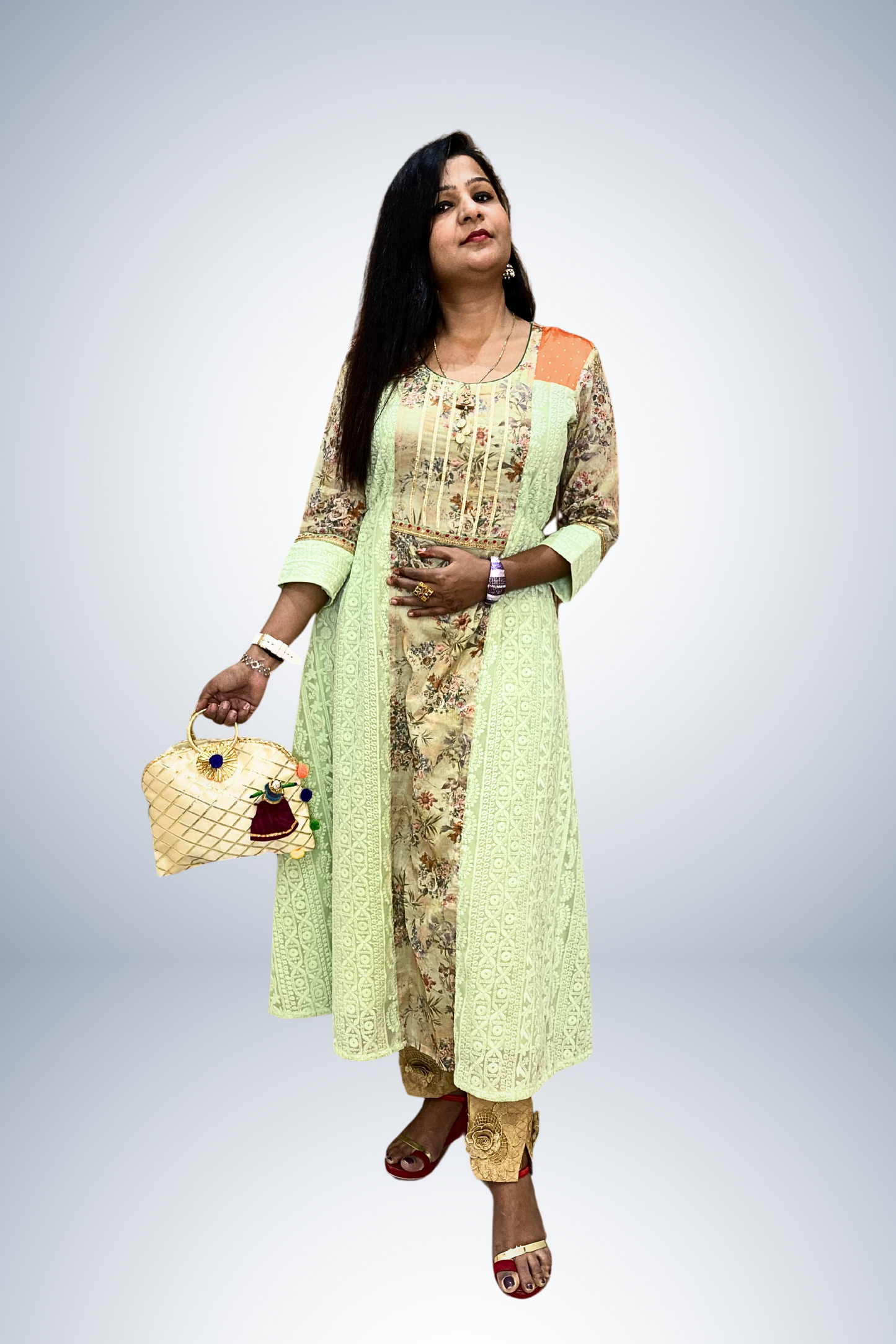 Mint Green Designer kurti Set