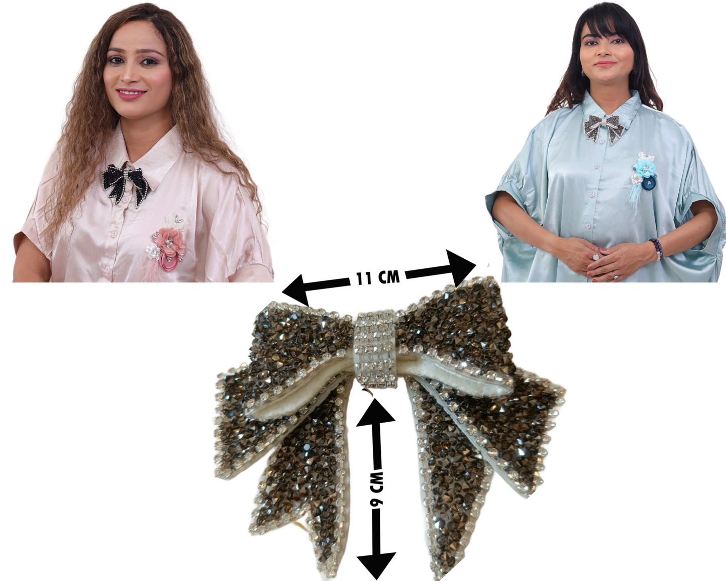 Grey Bow -Decorated