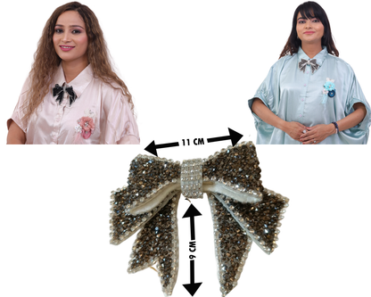Grey Bow -Decorated