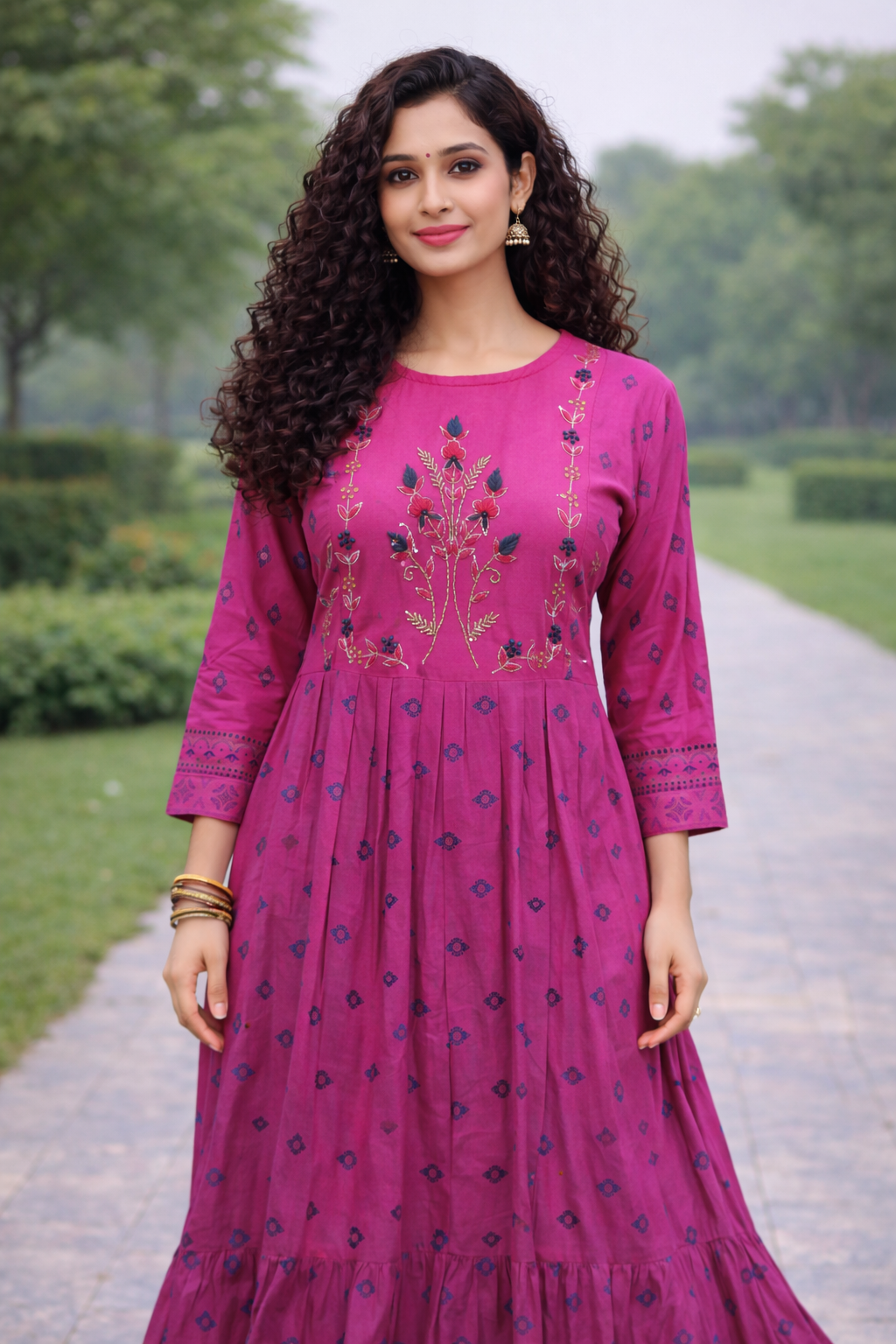 Rani Pink A-line Middy Dress