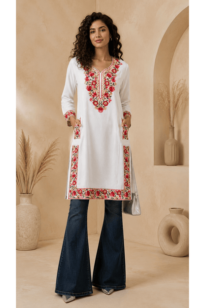 Smoke Grey Kashmiri Phiran Kurta