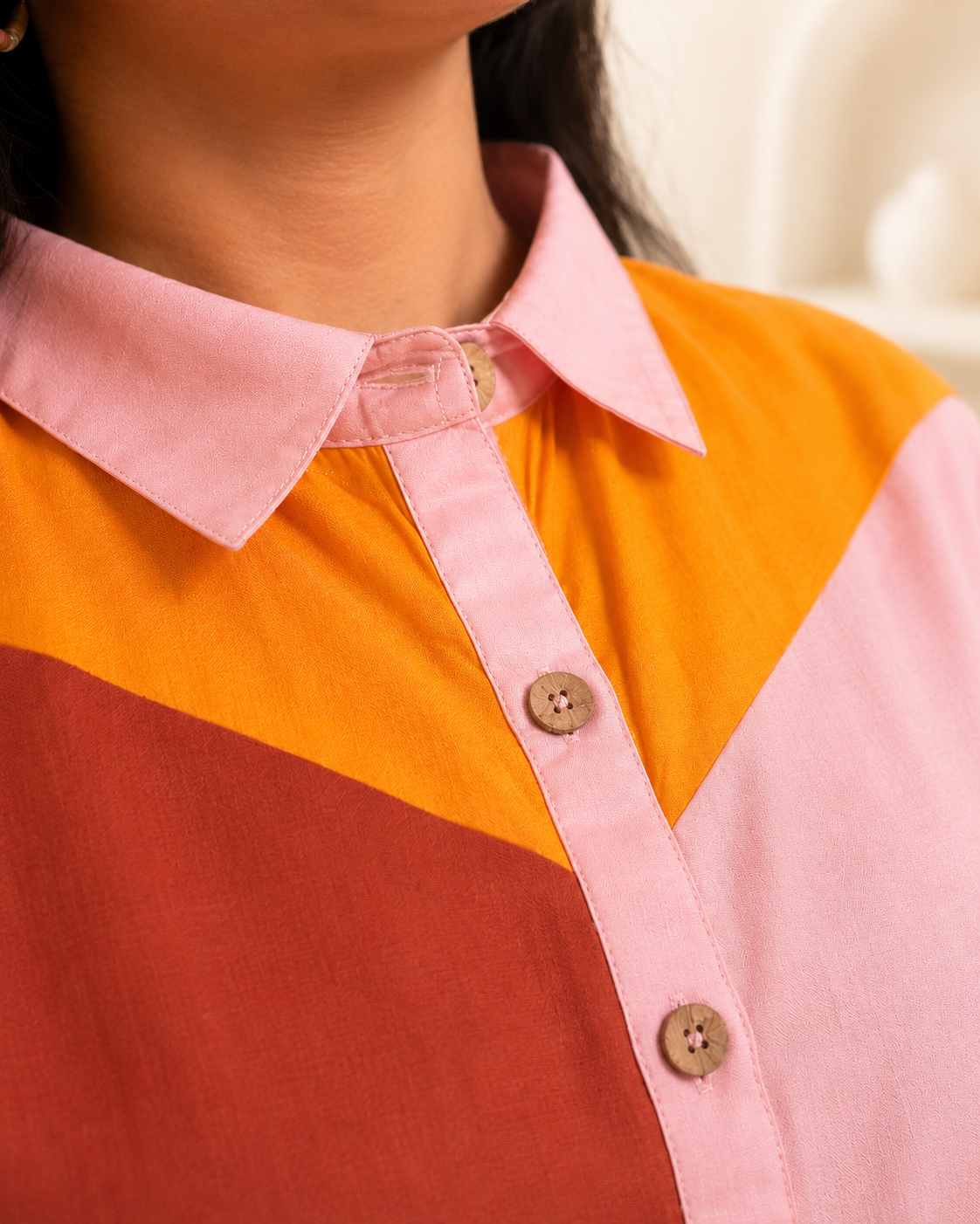 Rust Poplin cotton Anti-Fit shirt Dress