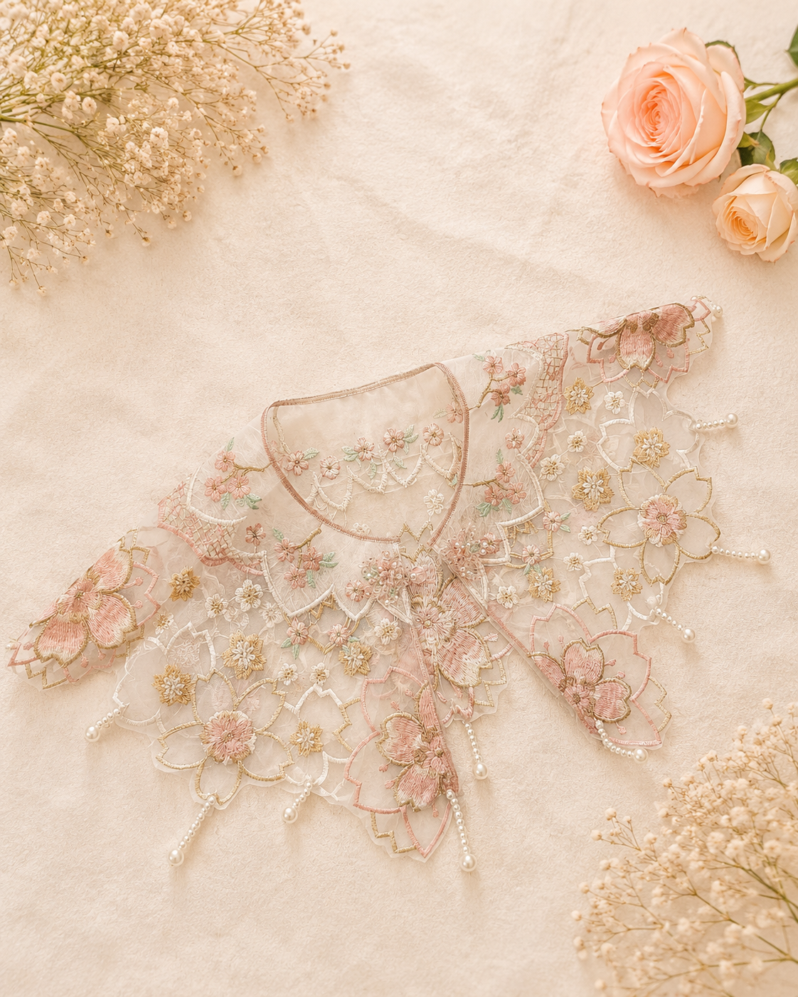 Baby  Pink Designer Detachable Cape