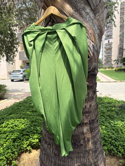 Green Fusion Drape Indo-Western Dress