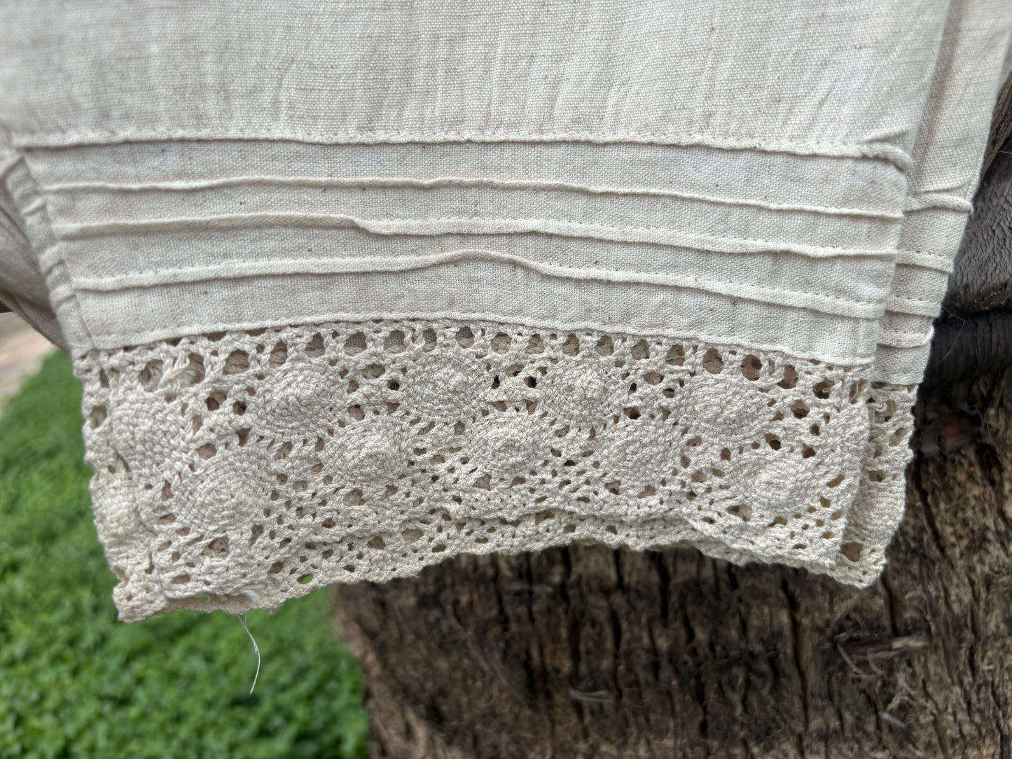 Ivory Pant with Crochet Lace