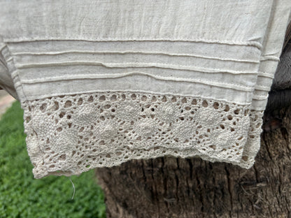 Ivory Pant with Crochet Lace