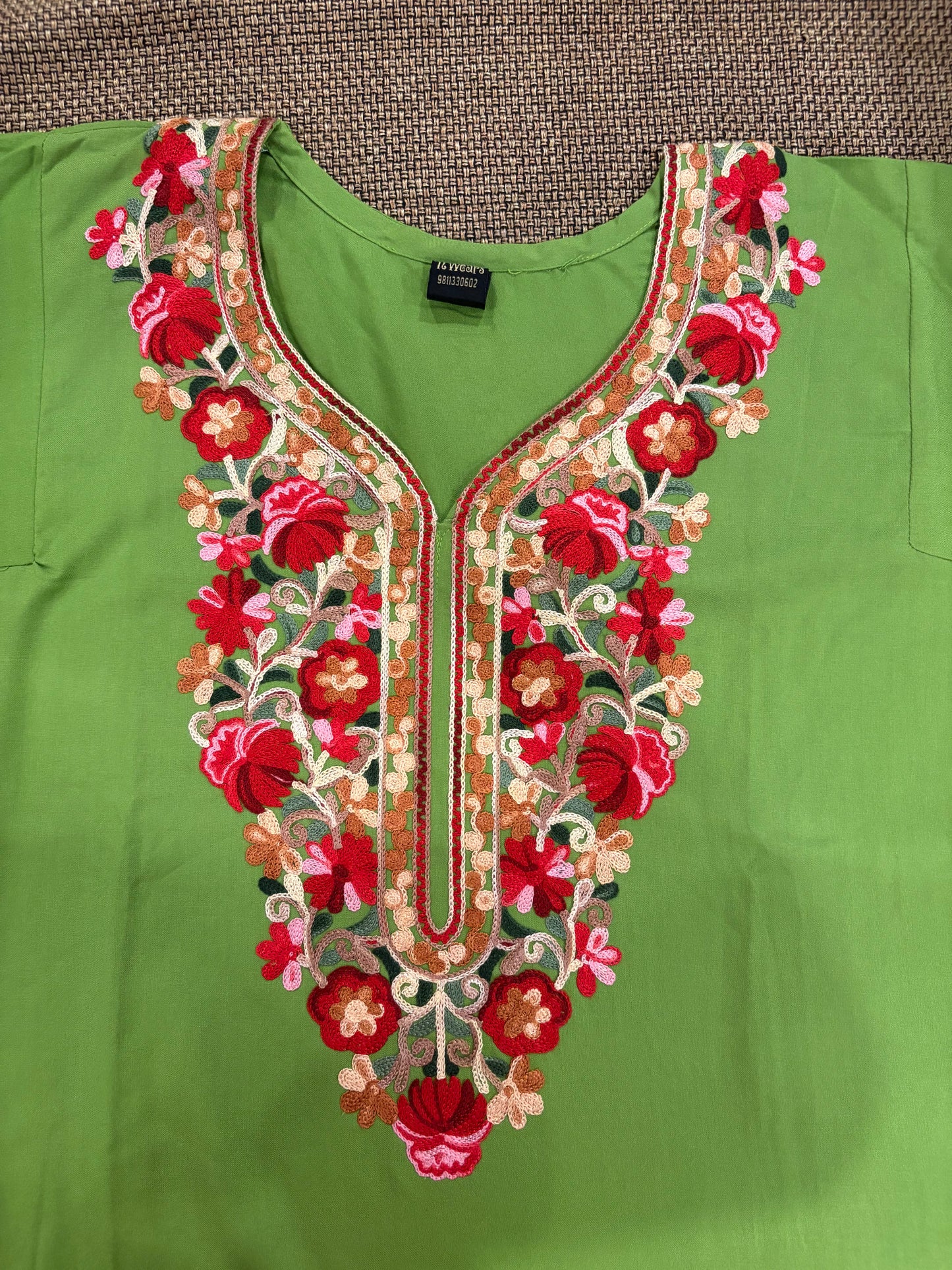 Parrot Green Kashmiri Phiran
