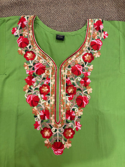 Parrot Green Kashmiri Phiran