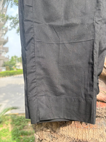 Ivory and Black Pure Cotton Anti-Fit Suit Set