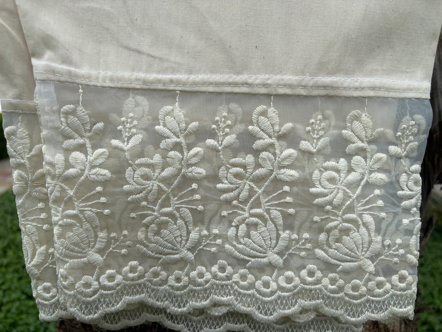 Ivory Plazo With Tissue Border