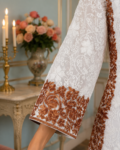 Gulzaar Cream Kashmiri Embroidery Kurti