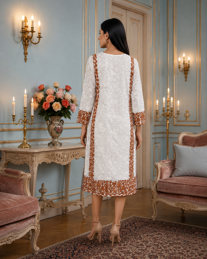 Gulzaar Cream Kashmiri Embroidery Kurti