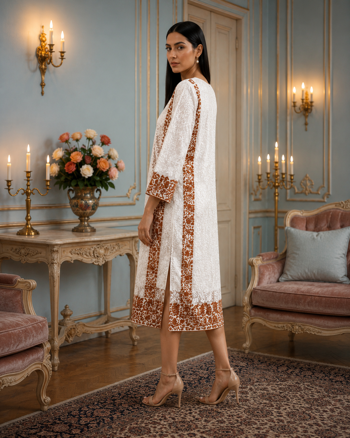 Gulzaar Cream Kashmiri Embroidery Kurti