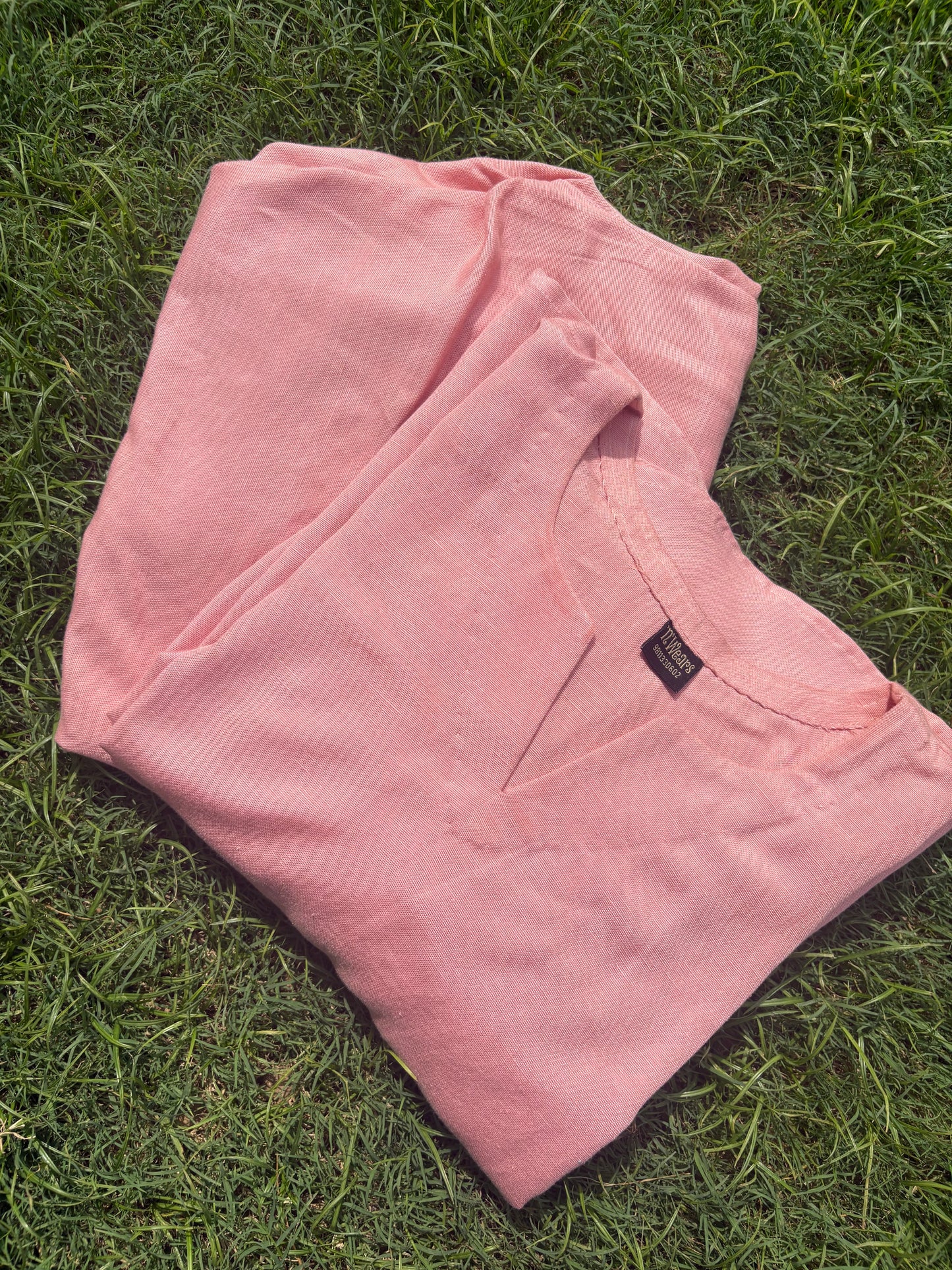 Peach Linen Cotton Anti-Fit Suit Set (Set of 2)