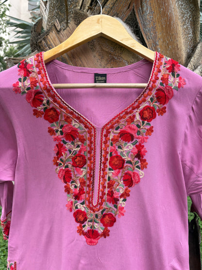 Pink Kashmiri Phiran Kurta