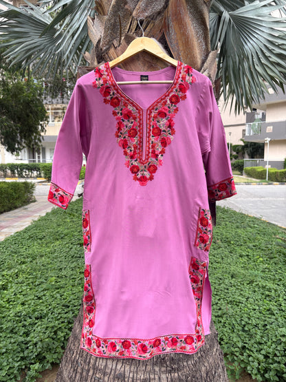 Pink Kashmiri Phiran Kurta