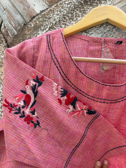 Pink casual Designer Kurti Set