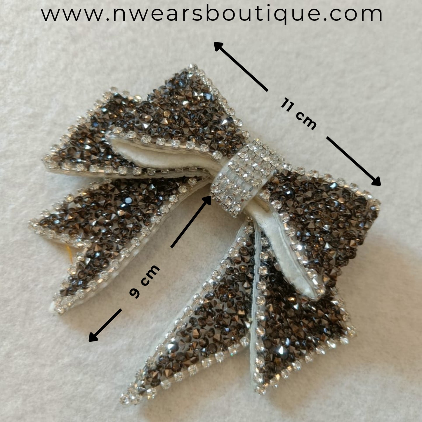 Grey Bow -Decorated