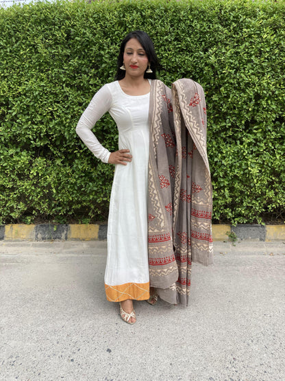 Brown Ethnic Cotton Dupatta