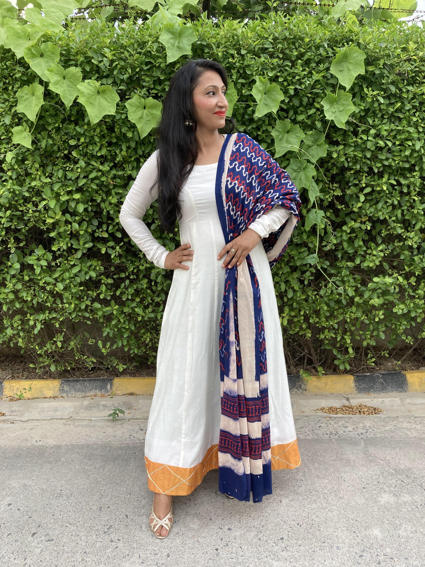 Blue Ethnic Cotton Dupatta