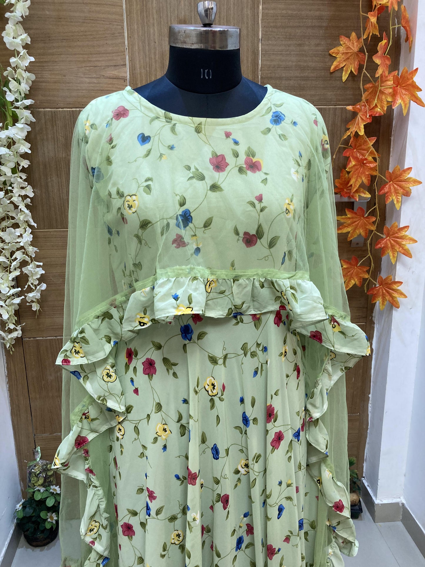 Green Long Designer Anarkali dress