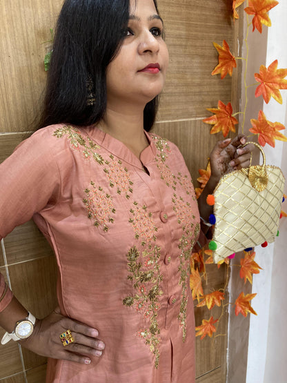 Rose Gold up & down Designer Suit Set