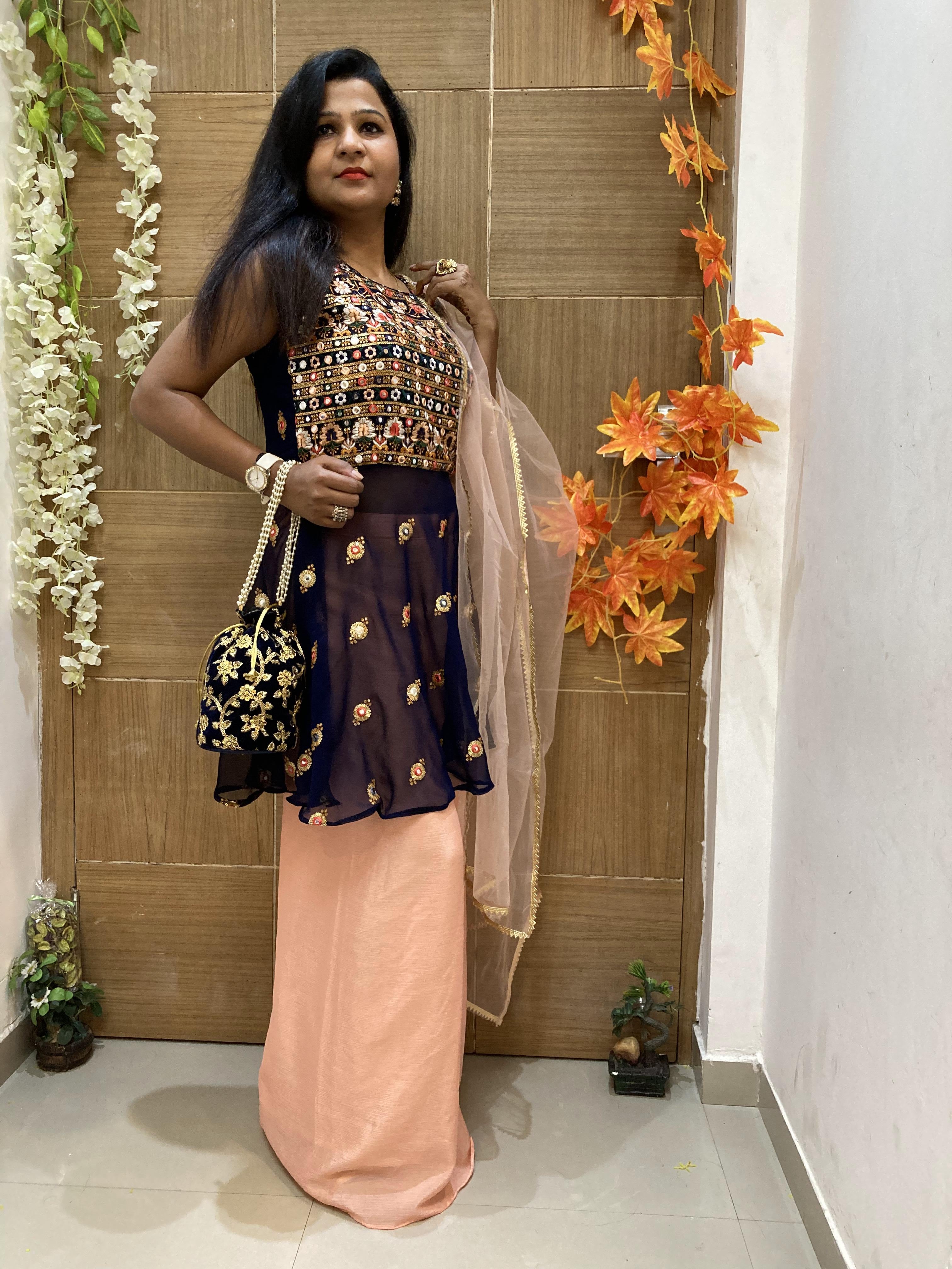 Plazo dress hot sale with top
