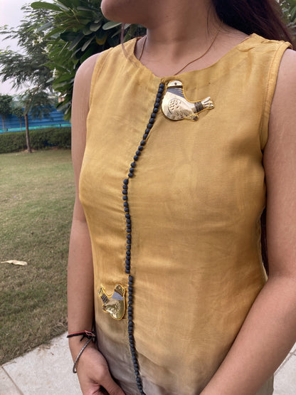 Yellow Kurti with Up & Down Style Kurti Set
