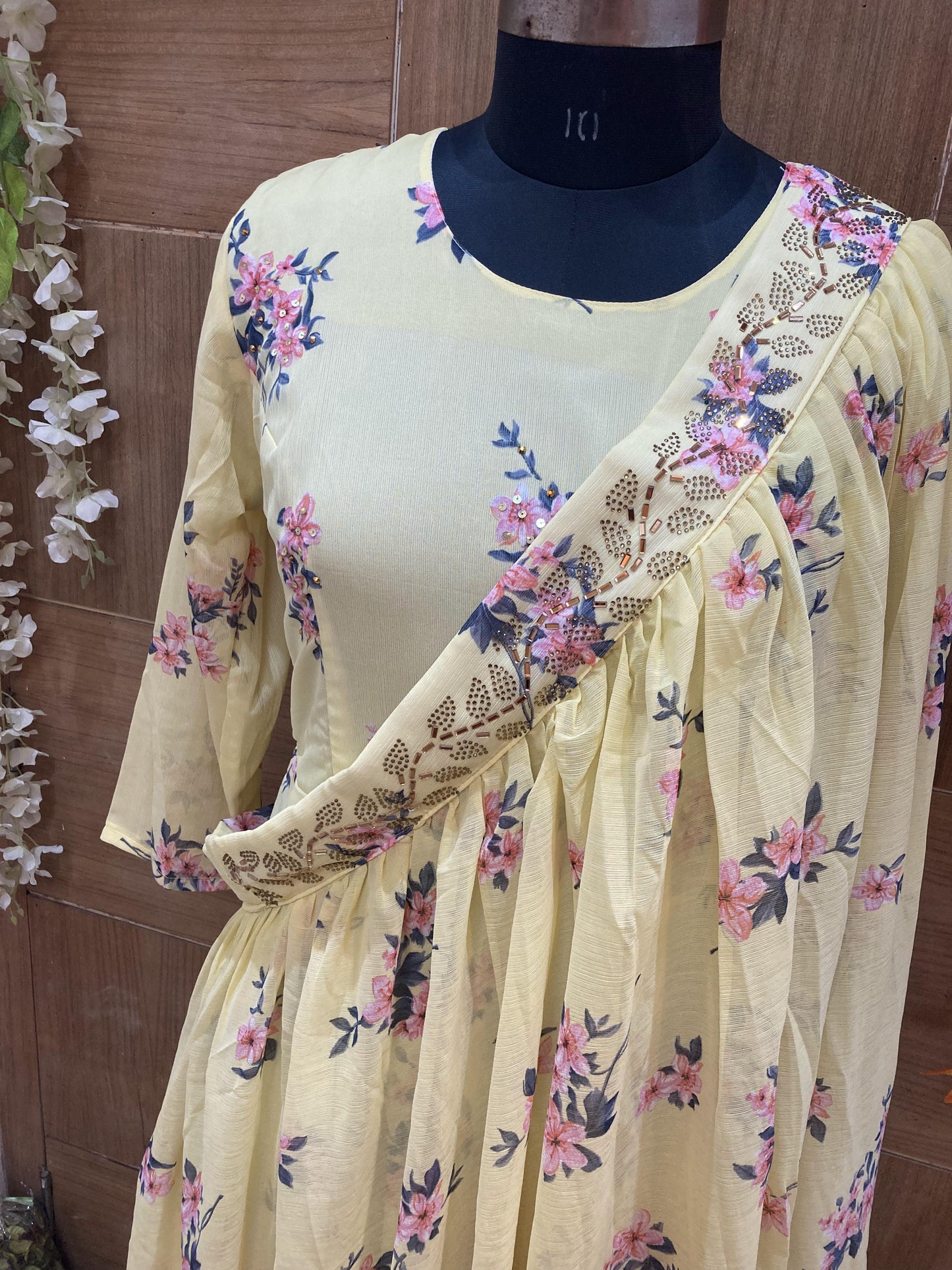 Yellow long  cape  Dress