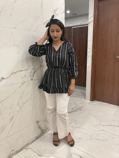 Black western Cotton  Top