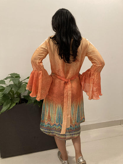 Peach Indowestern Kurti Set