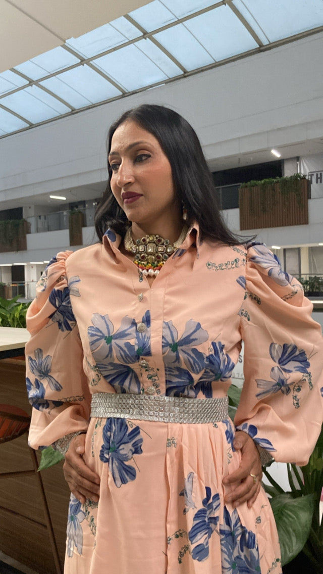 Peach Indowestern (Set of 3) Dress