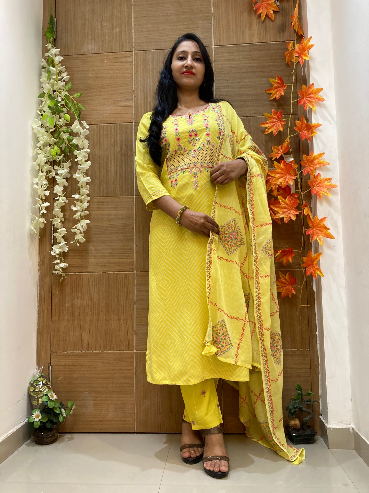 Yellow Gota patti pant (Set of 3) Suit Set